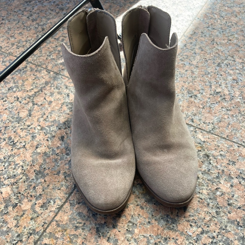 Steve Madden Suede Taupe Ankle Boots - Women 7.5